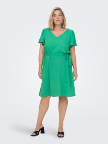 ONLY Curvy Kleid mit kurzen Ärmeln -Simply Green - 15269701