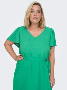ONLY Regular Fit V-Neck Long dress -Simply Green - 15269701