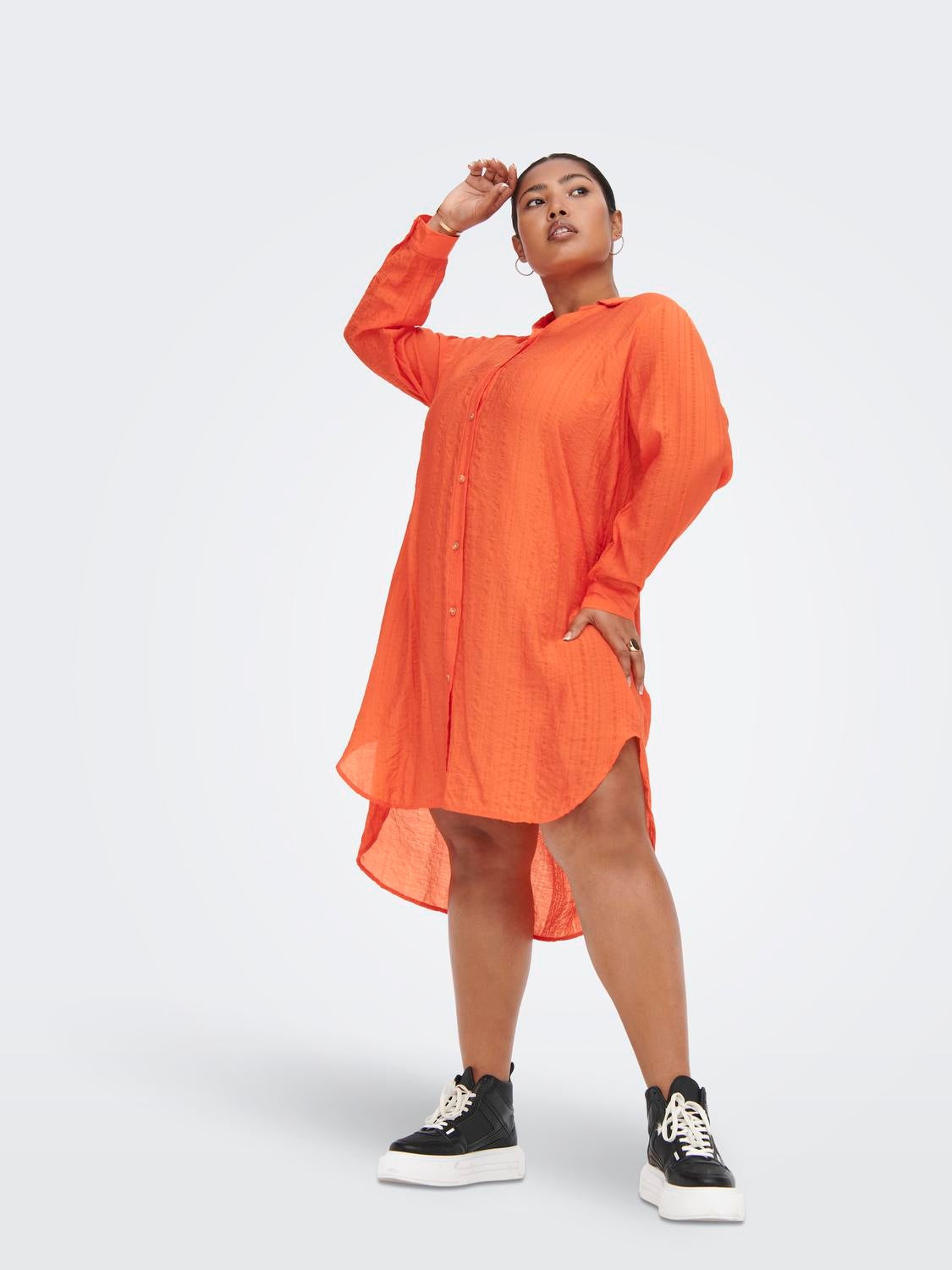 Curvy knee-length Shirt dress with 20 
