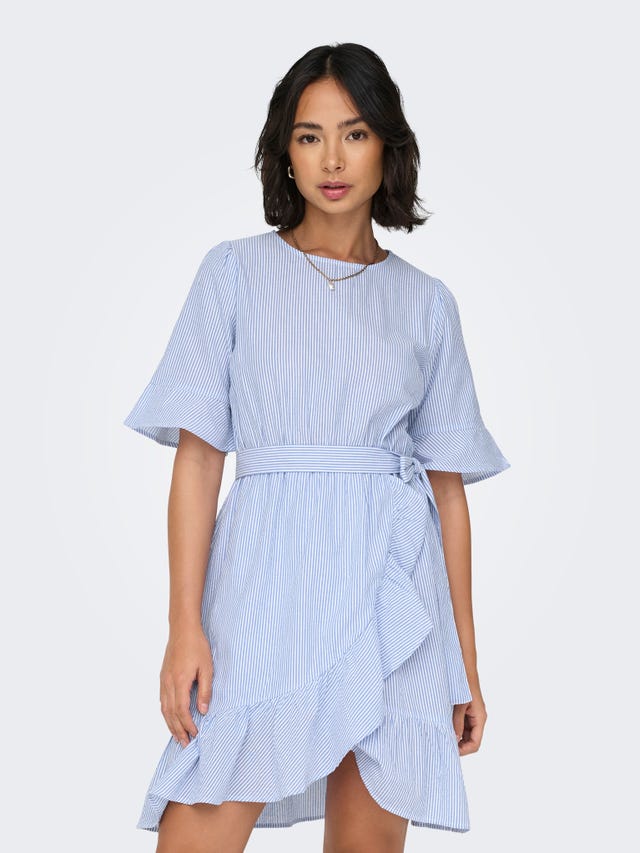 ONLY Mini o-hals kjole med bælte - 15269867