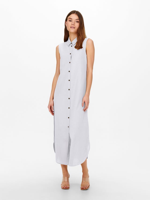 ONLY Longue en lin Robe-chemise - 15269921