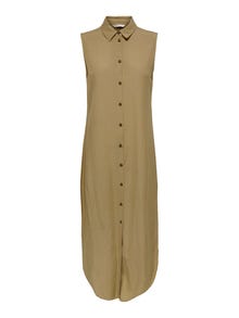 ONLY Robe longue Regular Fit Col chemise -Tannin - 15269921