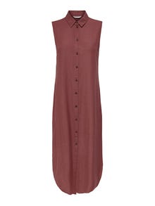 ONLY Long linen Shirt dress -Apple Butter - 15269921
