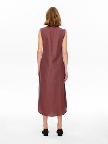 ONLY Longue en lin Robe-chemise -Apple Butter - 15269921