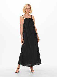 ONLY Locker geschnitten Hemdkragen Langes Kleid -Black - 15269946