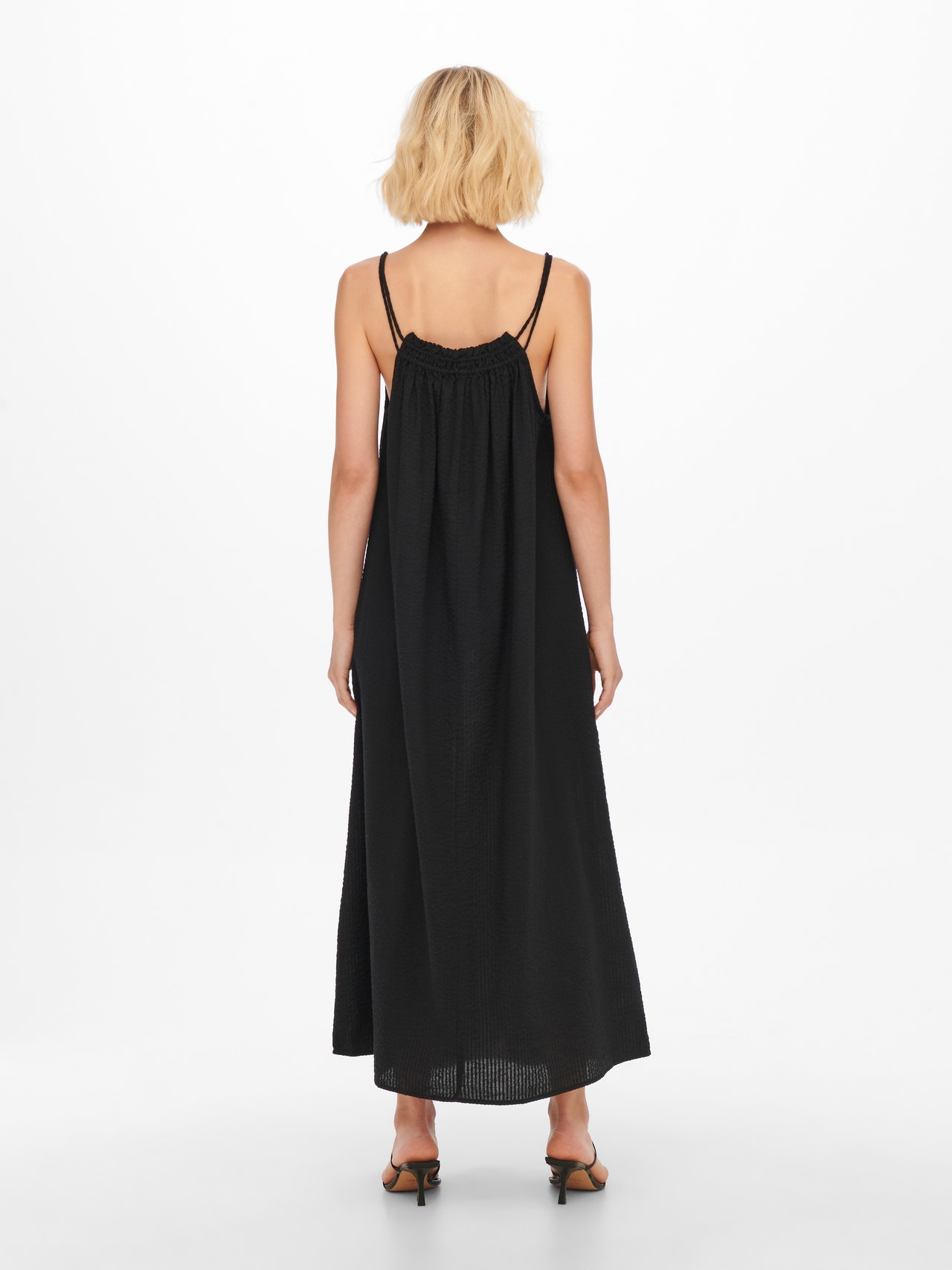 ONLY Locker geschnitten Hemdkragen Langes Kleid -Black - 15269946