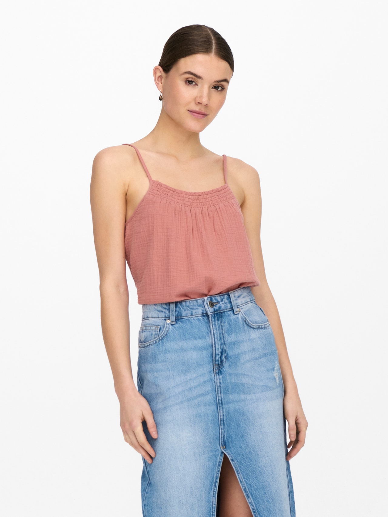 ONLY Smock strap top -Canyon Rose - 15269963