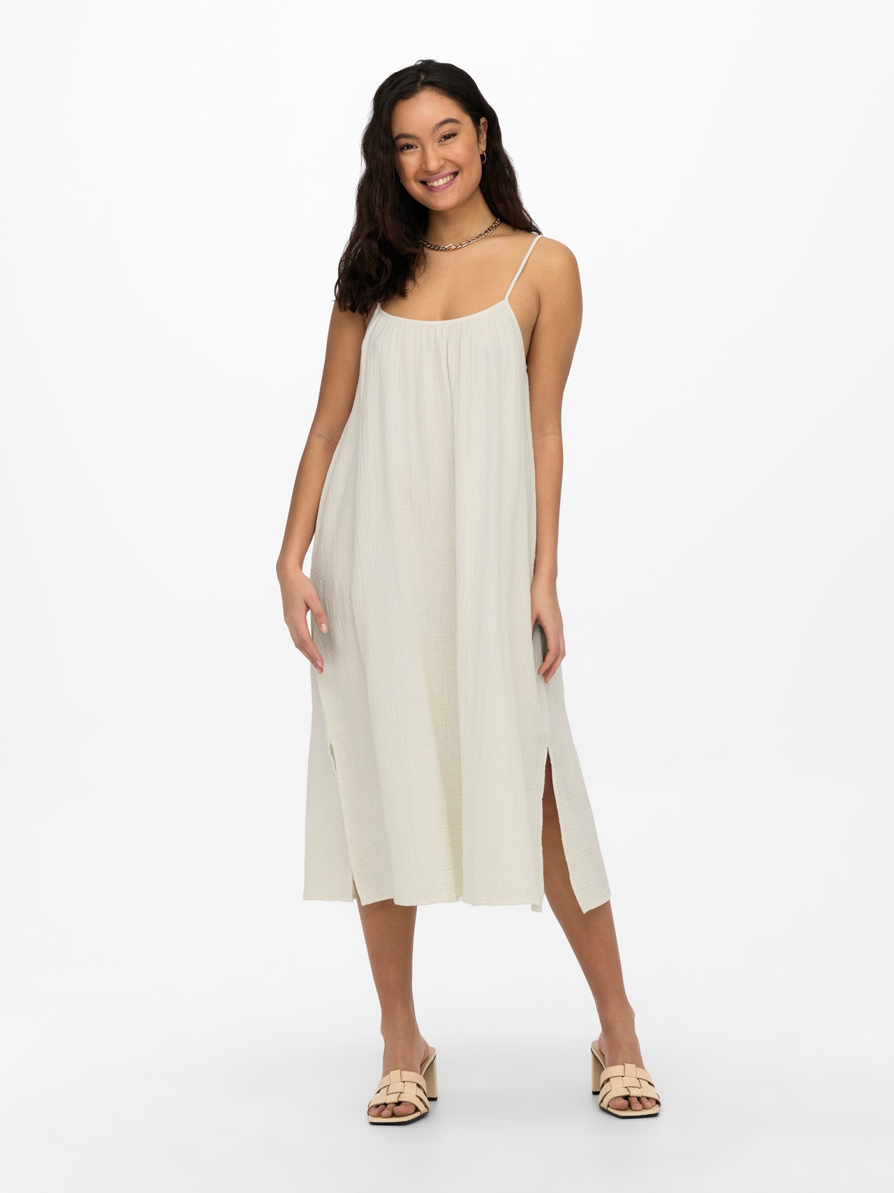 ONLY Regular Fit U-Neck Short dress -Tofu - 15269976