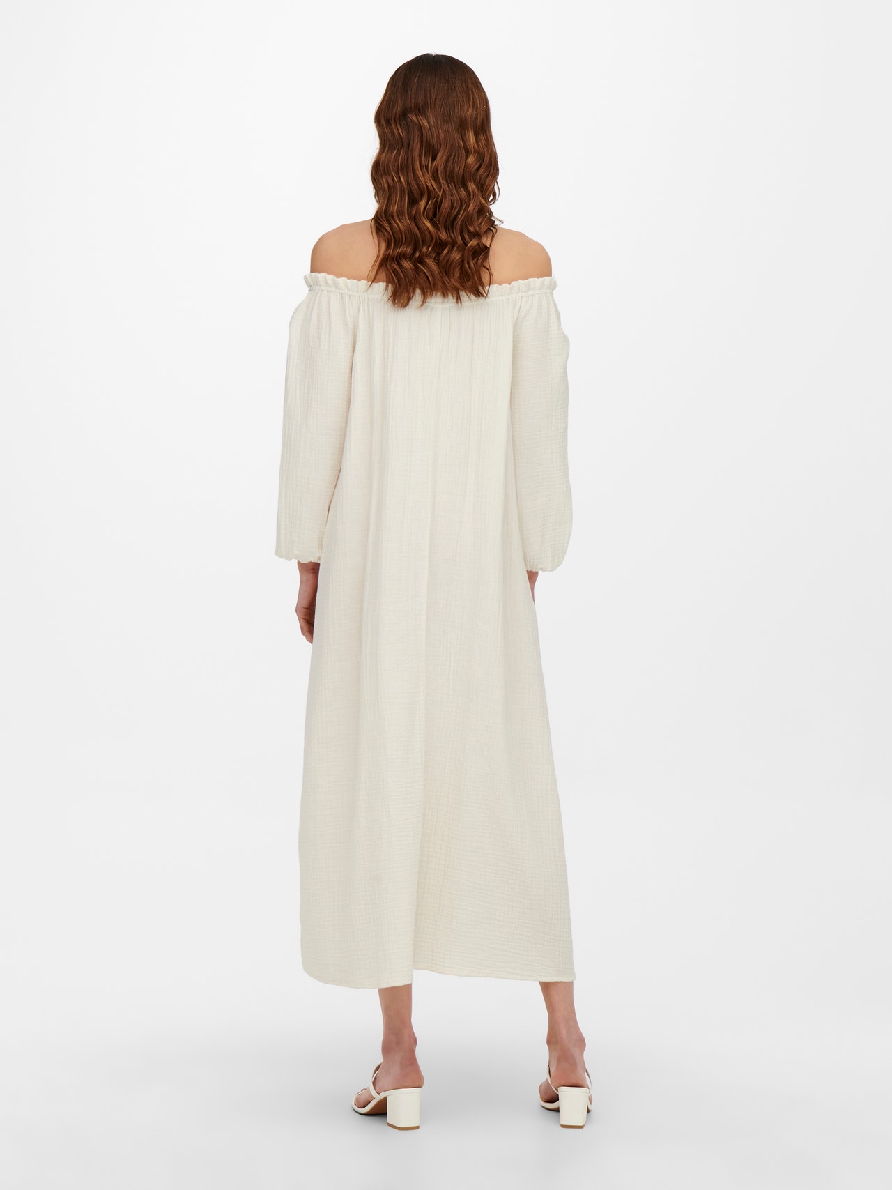 ONLY Robe longue Regular Fit Épaules dénudées -Tofu - 15269980