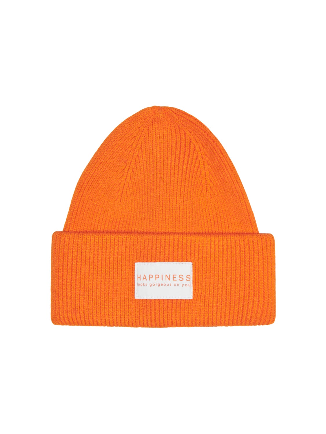 orange and white beanie