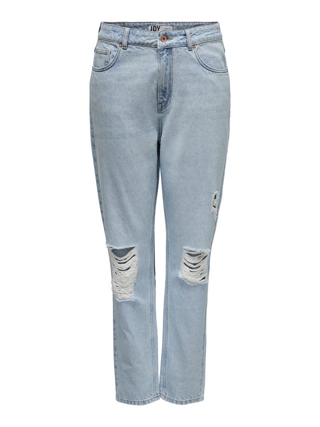 ONLY Straight Fit High waist Ripped hems Jeans - 15270098