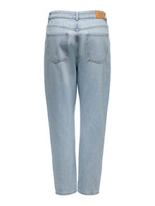ONLY Straight fit High waist Gescheurde zomen Jeans -Light Blue - 15270098