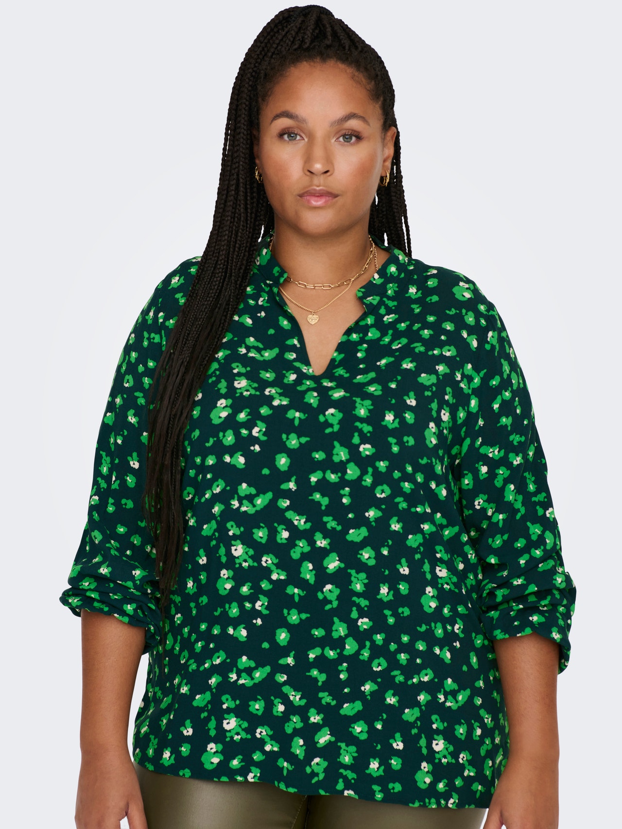 ONLY Curvy 3/4-mouwen Blouse -Pine Grove - 15270110