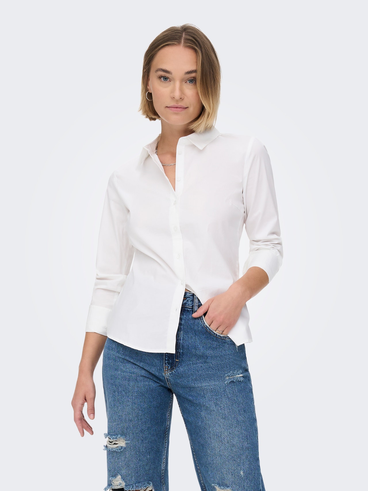 ONLY Klassische Hemd -White - 15270350