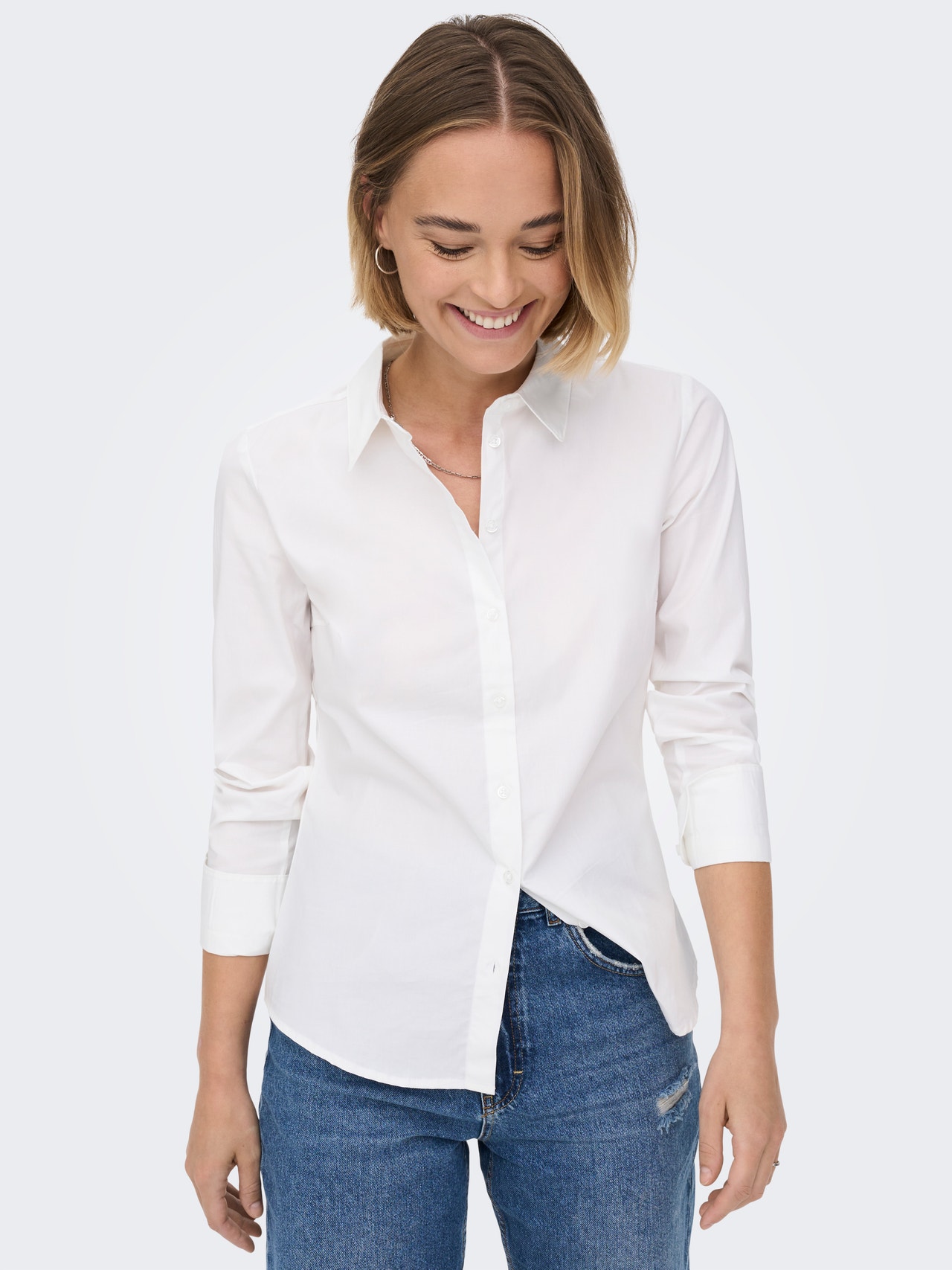 ONLY Regular fit Overhemd kraag Overhemd -White - 15270350