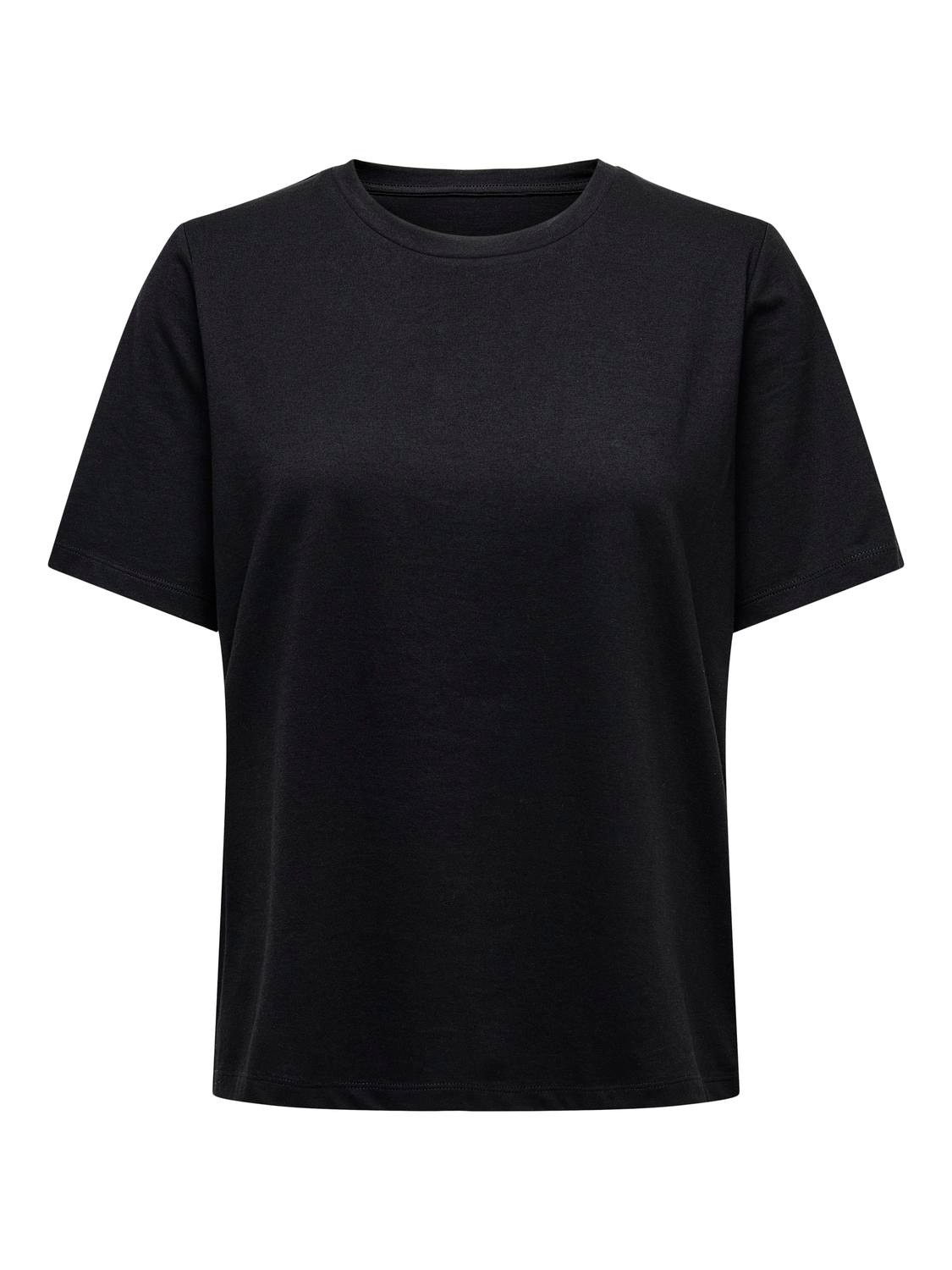 ONLY Basic solid color t-shirt -Black - 15270390