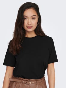 ONLY Basis ensfarvet t-shirt -Black - 15270390
