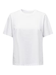 ONLY Normal passform O-ringning T-shirt -White - 15270390