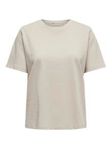 ONLY Basis ensfarvet t-shirt -Silver Lining - 15270390