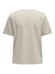 ONLY Basis ensfarvet t-shirt -Silver Lining - 15270390