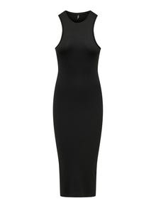 ONLY Normal geschnitten Rundhals Langes Kleid -Black - 15270619