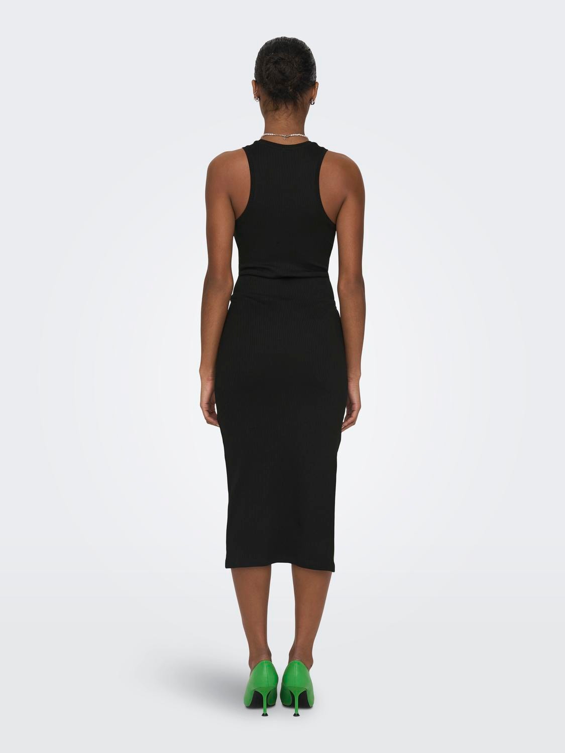 ONLY Midi tætsiddende kjole -Black - 15270619