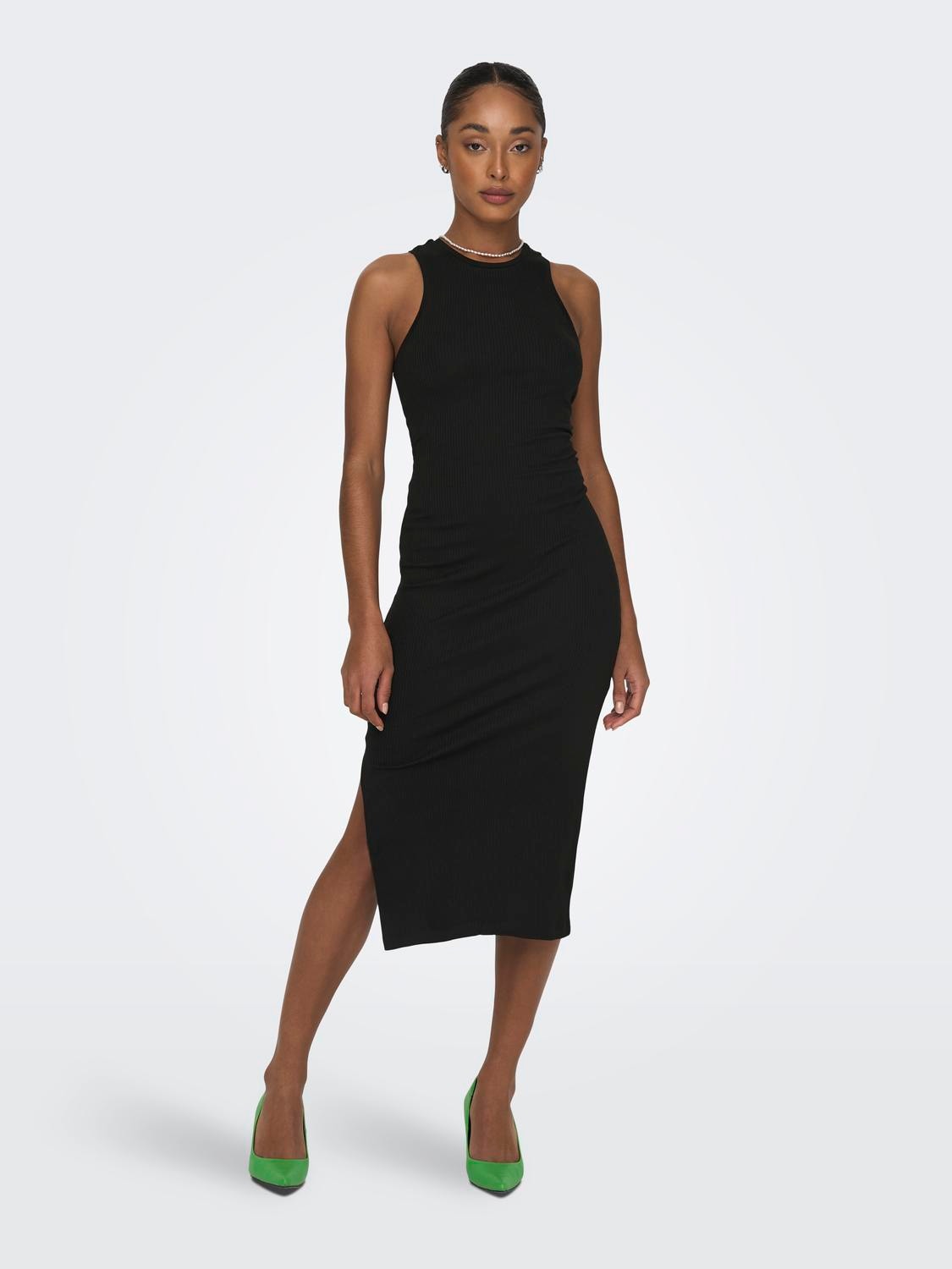 ONLY Regular Fit O-hals Lang kjole -Black - 15270619