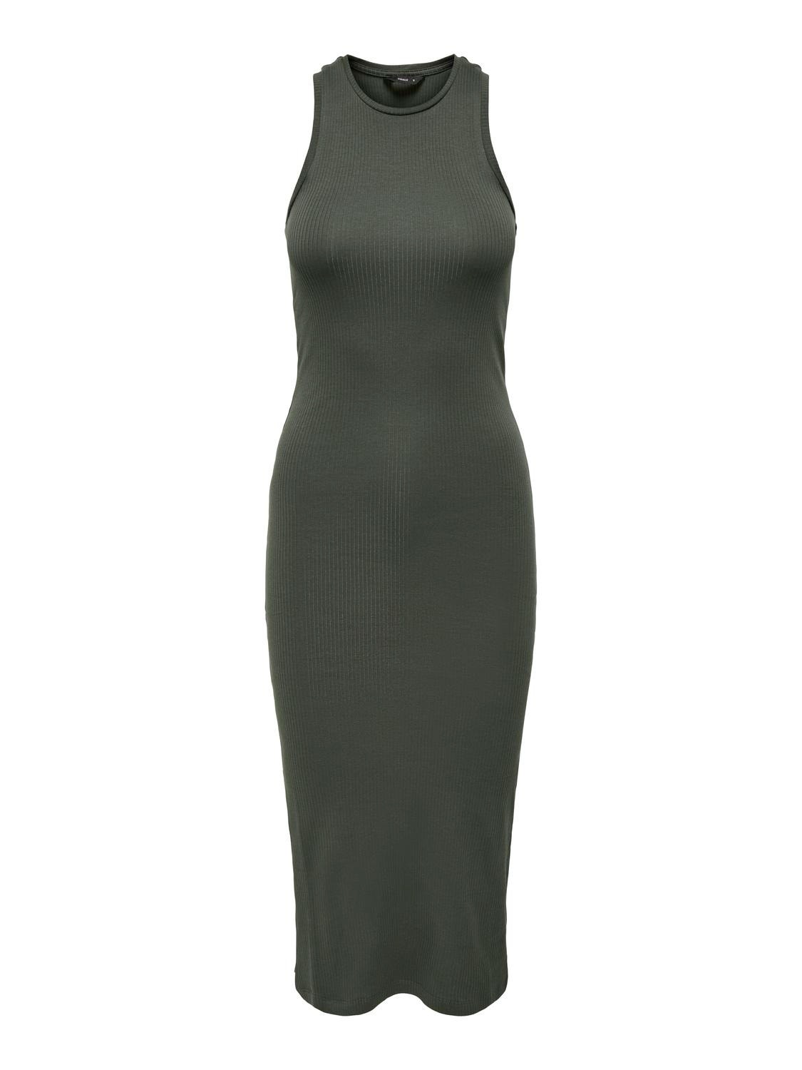 ONLY Regular Fit Round Neck Long dress -Beluga - 15270619