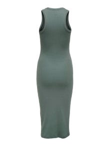 ONLY Normal geschnitten Rundhals Langes Kleid -Balsam Green - 15270619