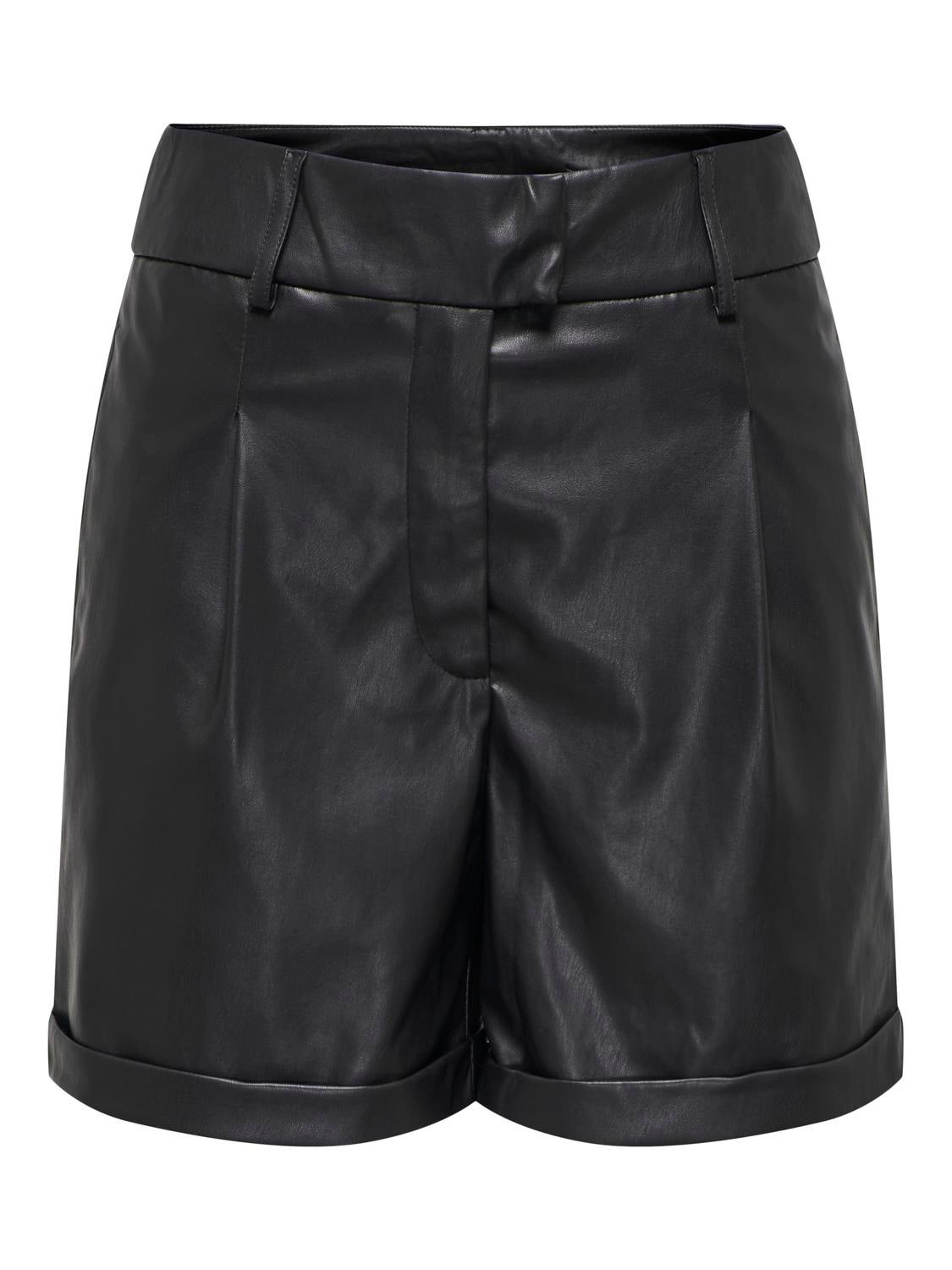 white leather shorts womens