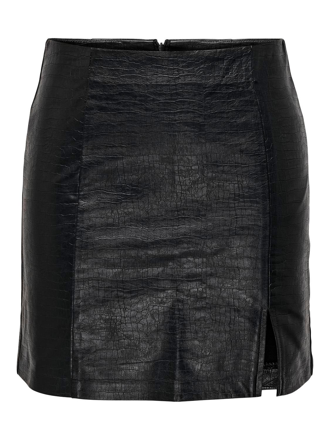 ONLY Faux leather skirt -Black - 15270836