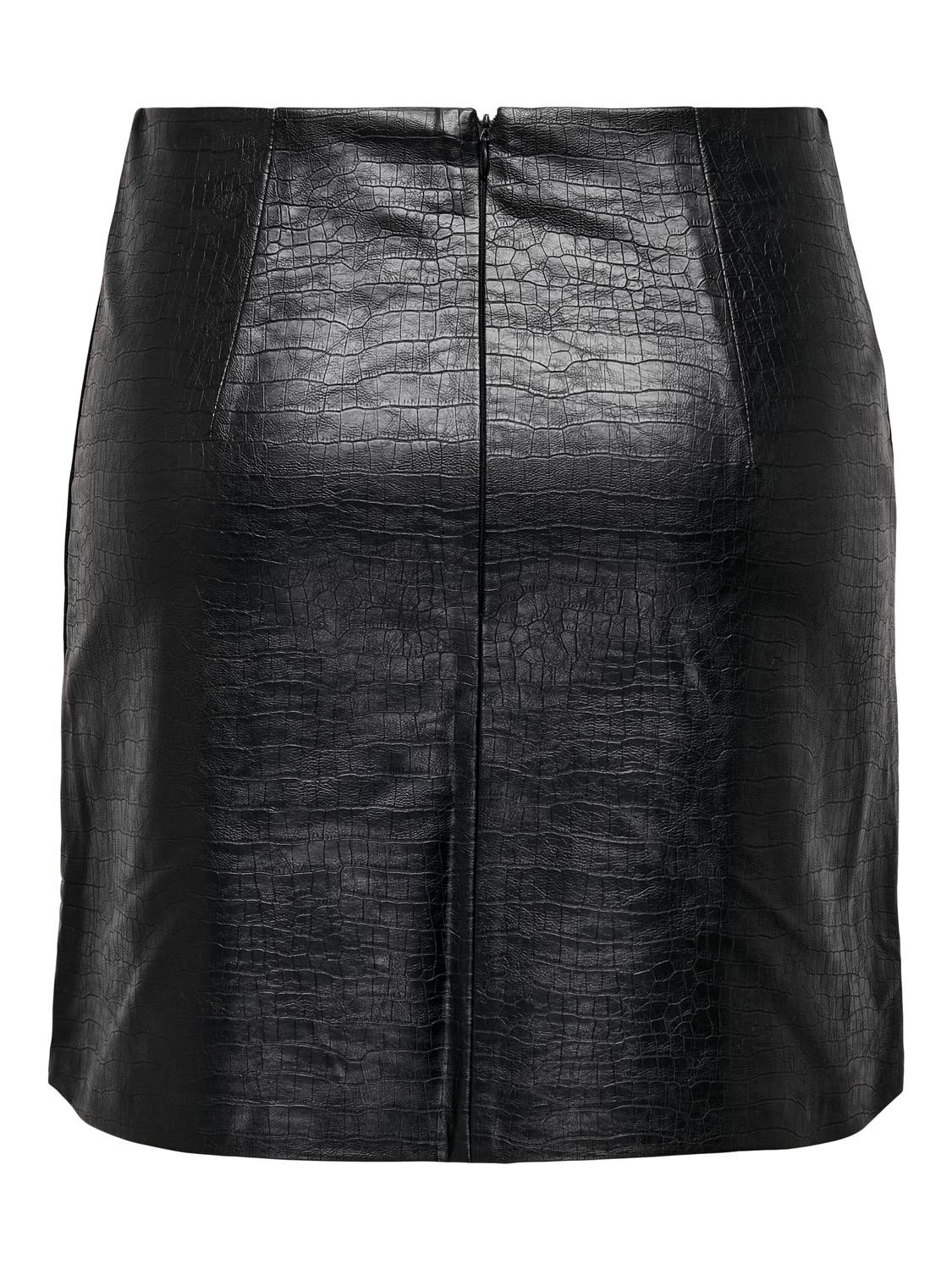 ONLY Mini skirt with slit -Black - 15270836