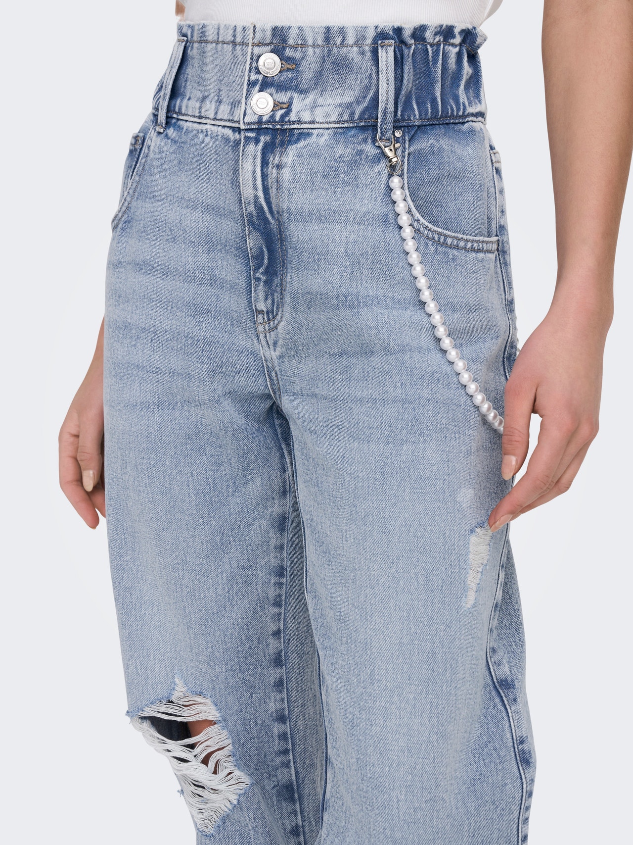 ONLY Carrot Fit High waist Jeans -Light Blue Denim - 15270937