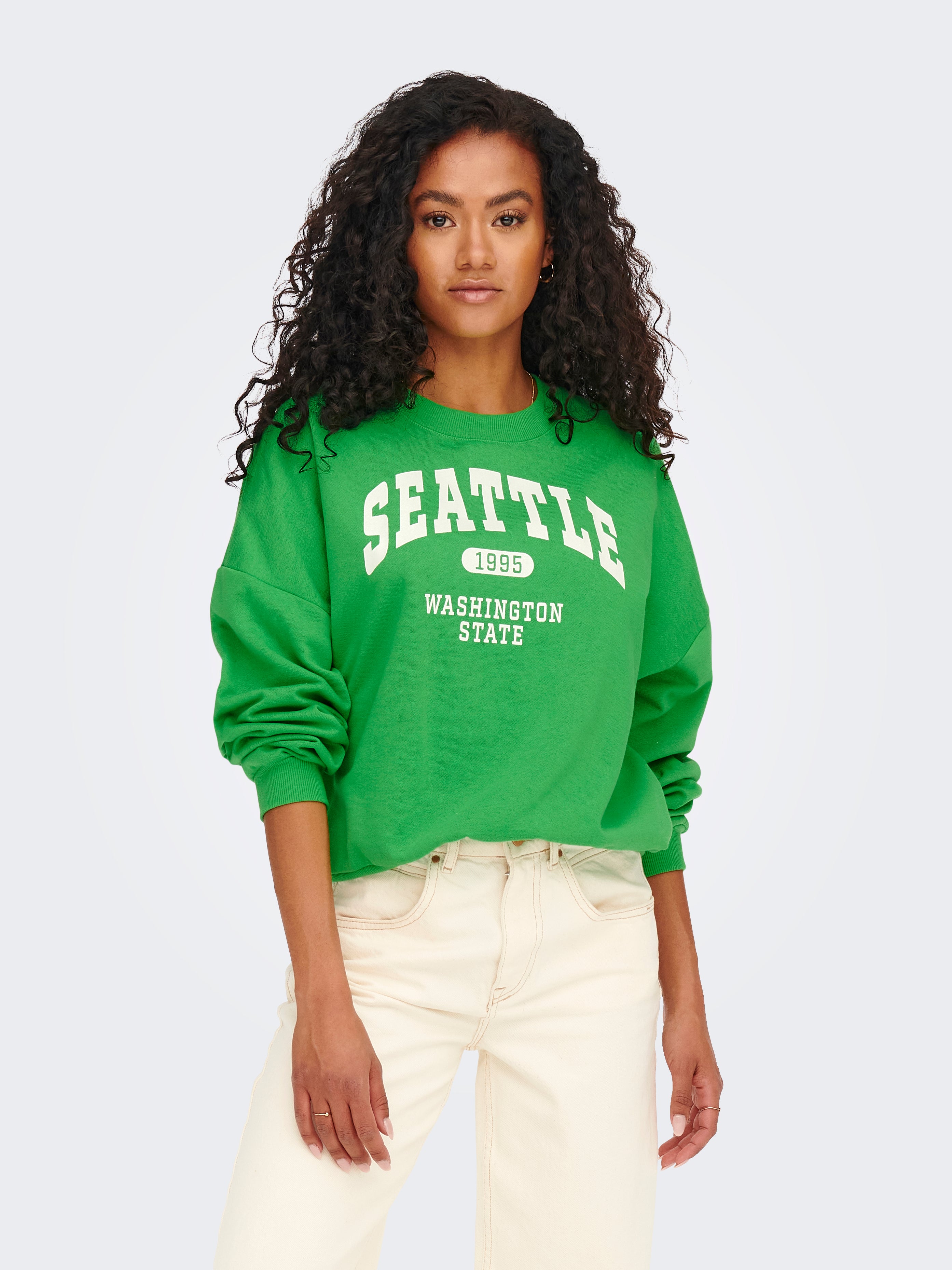 O-neck Sweatshirt | Medium Green | ONLY®