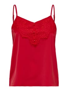 ONLY Top Regular Fit Scollo a V -High Risk Red - 15270949