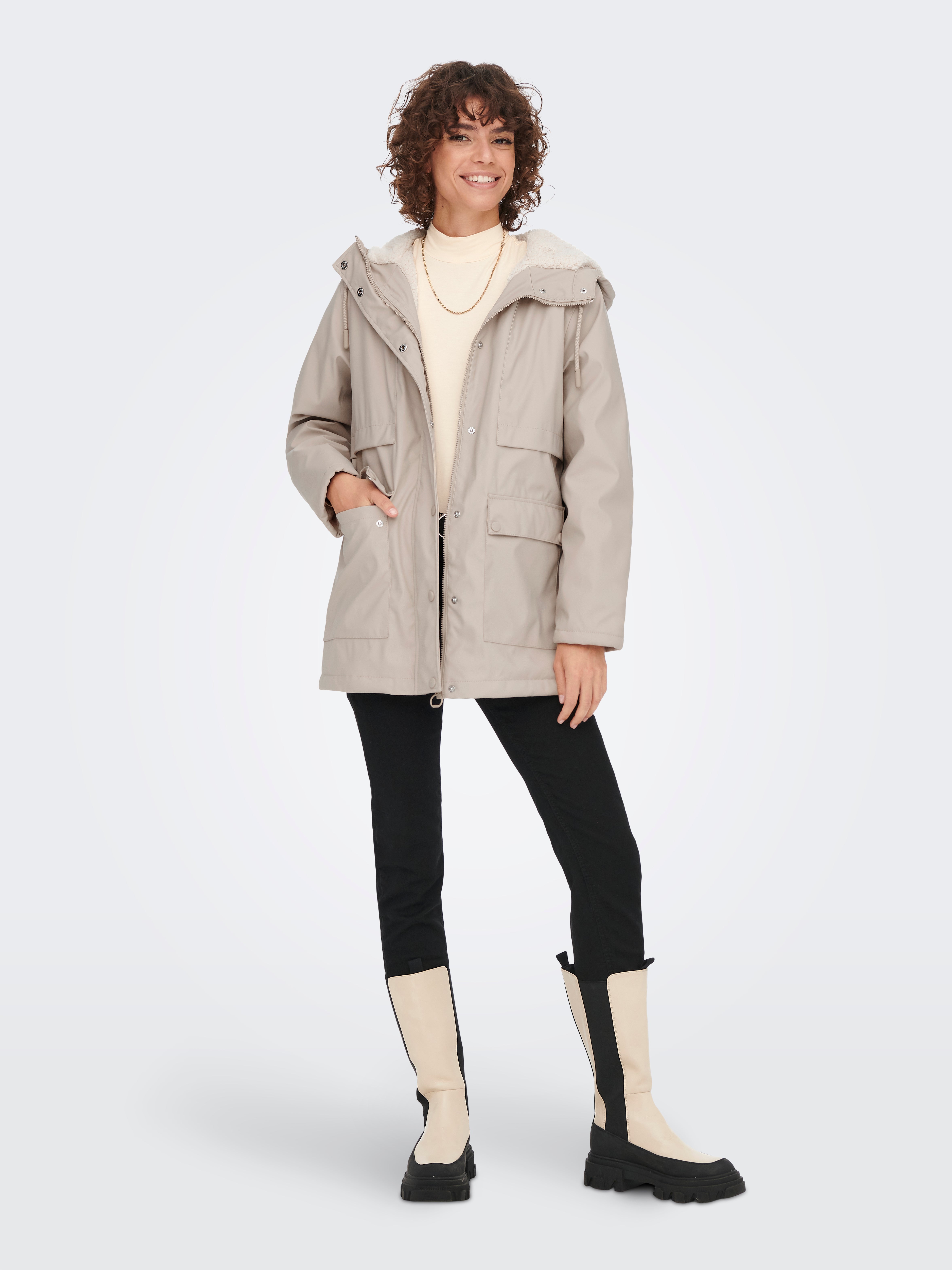 Beige rain store jacket women's