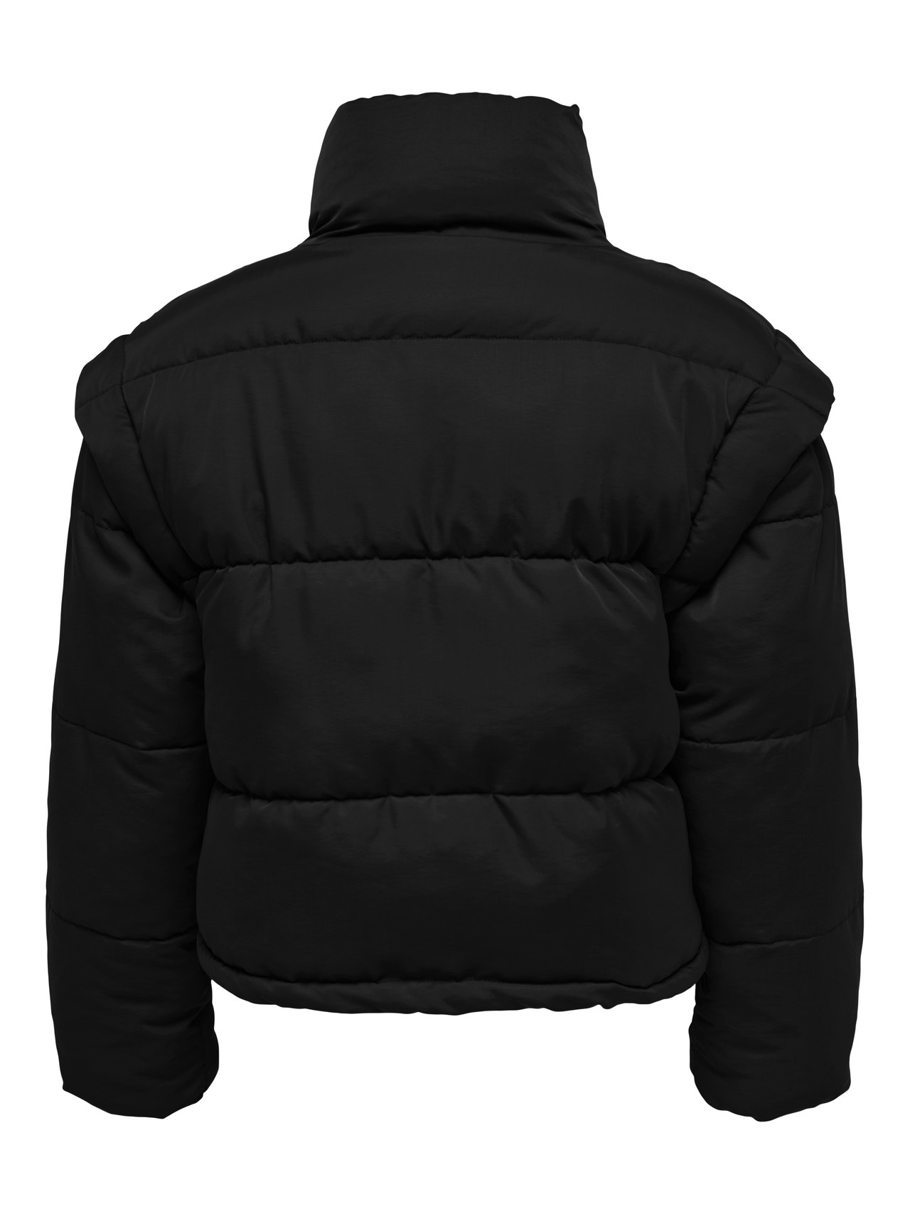 JDY Dark Brown Detachable Sleeve Crop Puffer Jacket