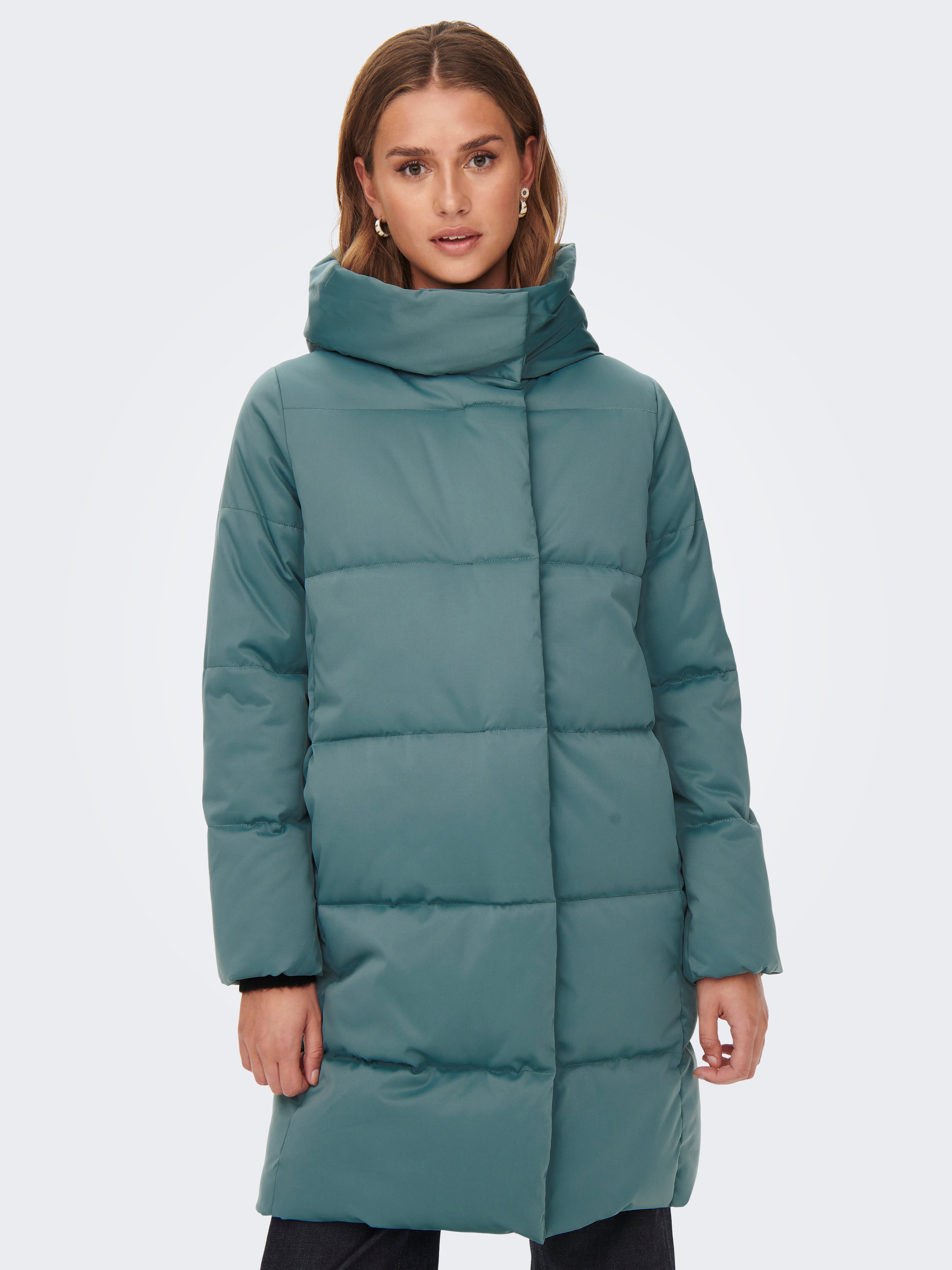 turquoise padded coat