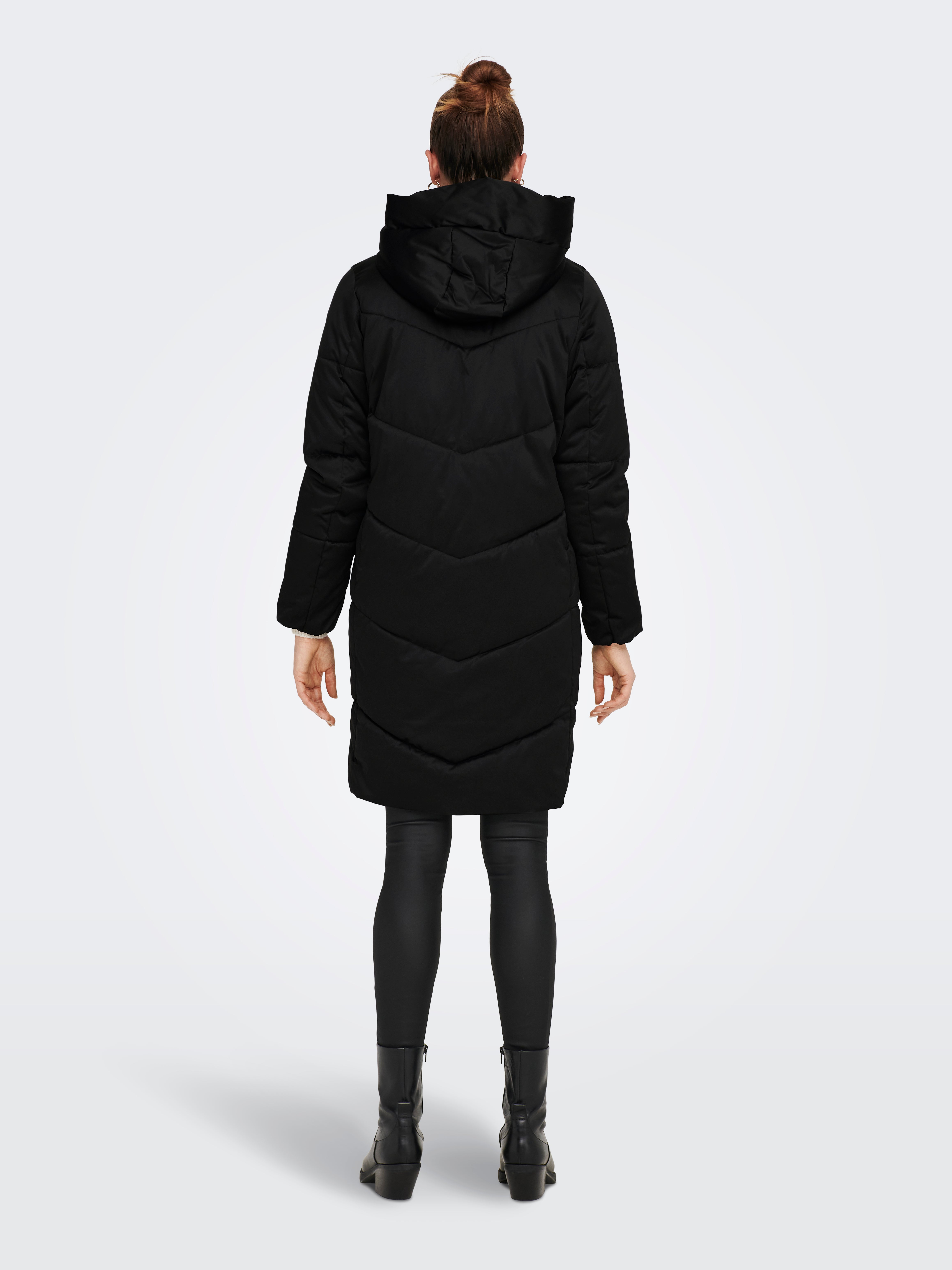 Langer gefütterter Jacke | Schwarz | ONLY®
