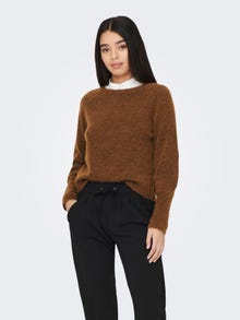 ONLY Button cuff Knitted Pullover -Argan Oil - 15270980