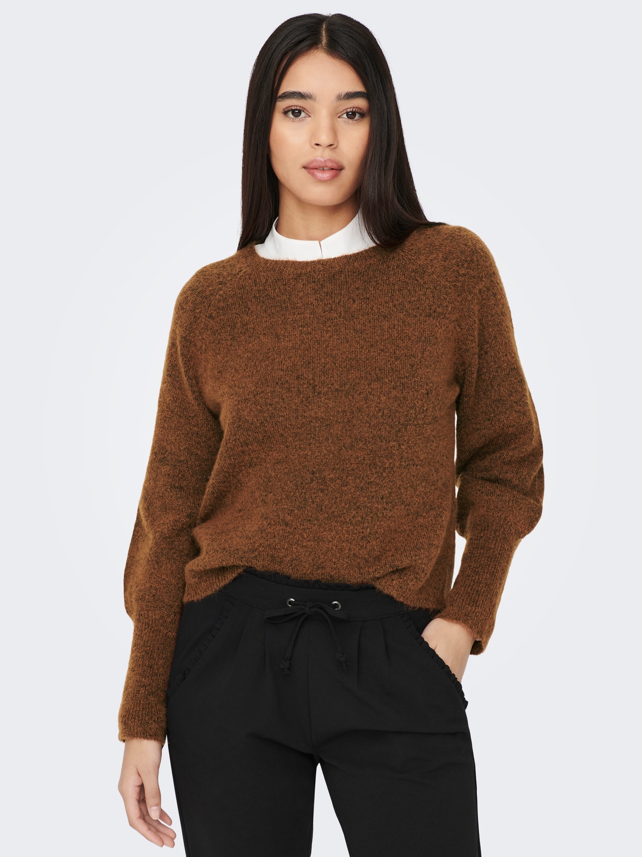 ONLY Button cuff Knitted Pullover -Argan Oil - 15270980