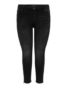 ONLY CARWILLY REGULAR WAIST SKINNY ANKLE ZIP Jeans -Black - 15271000