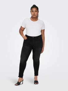 ONLY CARWILLY REGULAR WAIST SKINNY ANKLE ZIP Jeans -Black - 15271000