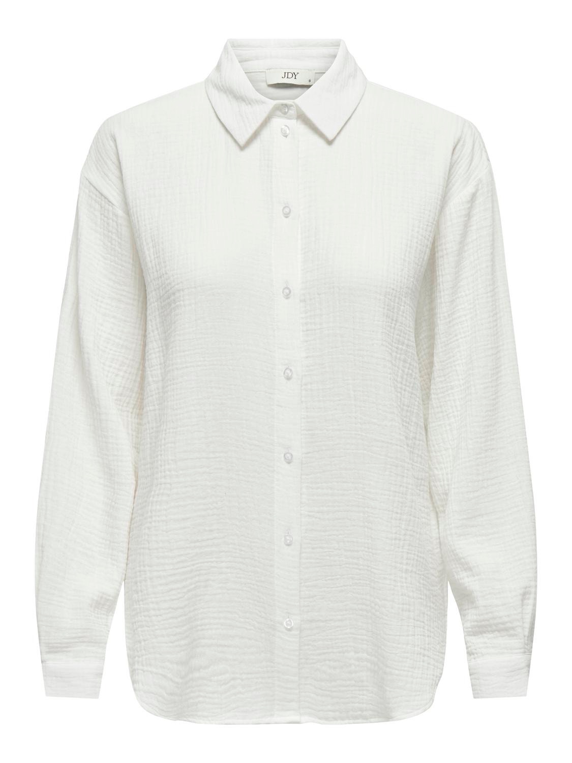 ONLY Regular fit Overhemd kraag Manchetten met knoop Volumineuze mouwen Overhemd -Cloud Dancer - 15271018