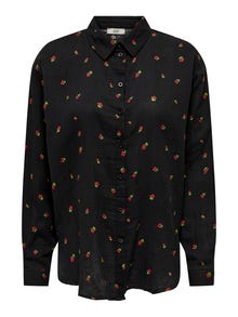 ONLY Chemises Regular Fit Col chemise Poignets boutonnés Manches volumineuses -Black - 15271018