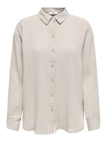 ONLY Normal passform Skjortkrage Manschetter med knappar Rymliga ärmar Skjorta -Silver Lining - 15271018