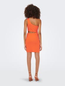ONLY Normal geschnitten Ein-Schulter Ausschnitt Kurzes Kleid -Harvest Pumpkin - 15271019