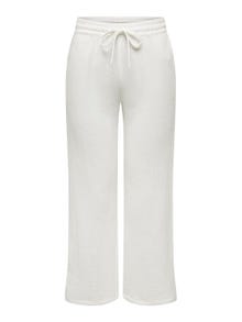 ONLY Wide leg trousers with slit -Cloud Dancer - 15271020