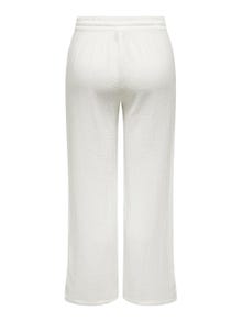 ONLY Wide leg trousers with slit -Cloud Dancer - 15271020