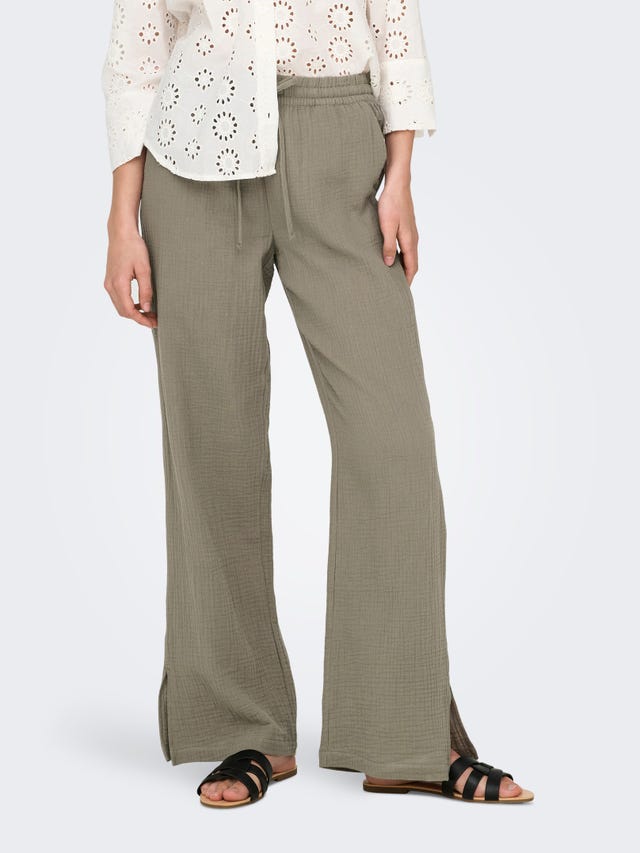 ONLY Wide leg trousers with slit - 15271020